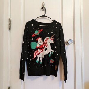 Tipsy Elves Santa Unicorn Christmas Sweater